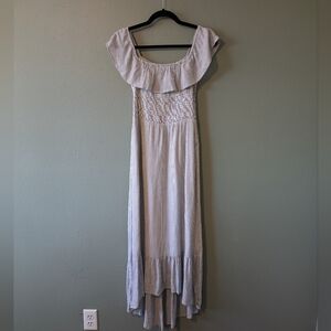 Abercrombie & Fitch Viscose Striped Flowy Ruffle Hem Maxi Dress Size S